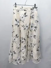 ◇ PROPORTION BODY DRESSING シアー 透け感 花柄 ロング丈 フレア スカート サイズM アイボリー系 レディース E  【1405140028638】
