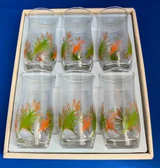 HOYA 保谷クリスタル　グラス　ガラスコップ　6個セット　昭和レトロ