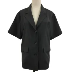 ローリーズファーム LOWRYS FARM ジャケット テーラード シングル 薄手 無地 五分袖 F グレー