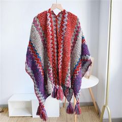 レディース ポンチョ　ストール エスニック柄  ショール ロング  防寒　P3