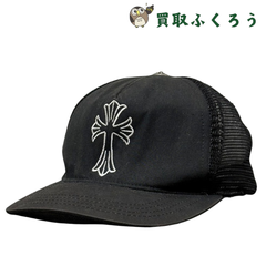 クロムハーツ Chrome Hearts　クロス 刺繍　フロントメッシュ　キャップ　CHプラス　クロスボール　フリーサイズ　ブラック