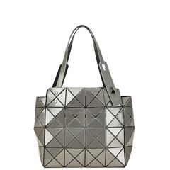 イッセイミヤケ バオバオ ハンドバッグ トートバッグ グレー ブラック PVC レディース ISSEY MIYAKE【228-21324】
