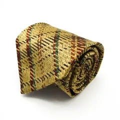 アレクサンダージュリアン ブランド ネクタイ チェック柄 格子柄 シルク 日本製 PO メンズ ベージュ Alexander Julian 【中古】