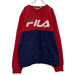 FILA ロゴ スウェット トレーナー XXL レッド ネイビー ホワイト フィラ ビッグサイズ 裏起毛 古着卸 アメリカ仕入 a603-5157