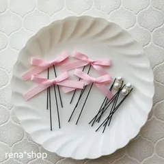 ヘアメ　ヘアピン　ハンドメイド　リボン