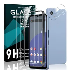 対応 AQUOS Wish 4 フイルム SH-52E ガラスフィルム（2枚入り）+ レンズフィルム （2枚入り）+ ガイド枠付き【国産AGC旭硝子素材-高 品質】 AQUOS Wish4 強化ガラス SH-52E 保護フィルム 液晶 ガラス 硬度9H 高 0
