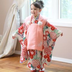 いにしえ華車桃×紅赤被布】京都絵師によるオリジナル柄＆レース