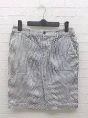 ◇ JOURNAL STANDARD ジャーナルスタンダード ヒッコリー 膝丈 タイト スカート サイズ38 ホワイト ネイビー レディース 【中古】 【1002801654788】のサムネイル