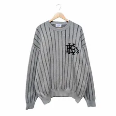 KEBOZ EFG STRIPE KNIT CREWNECK ケボズ クルーネック ストライプ ニット セーター グレー サイズ XLのサムネイル