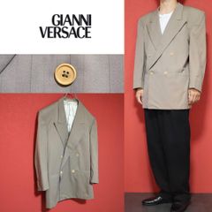 Gianni Versace 1980s カーキ 千鳥格子柄 ダブルセットアップ - メルカリ