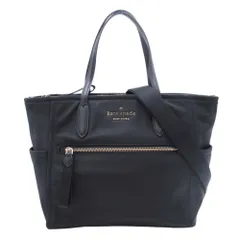 新品同様 Kate Spade ケイトスペード 2WAY トートバッグ ナイロン ショルダーバッグ A4サイズ収納可能 カバン 鞄 黒 ブラック レディース 古着 中古 USED