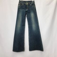 BISON CELLULOID ワイドバギー デニム ジーンズ フレアパンツ　ブルー　S～Lサイズ