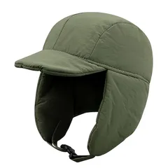 [Croogo] フライトキャップ 耳あて付き 防寒 保温 パイロットキャップ 真冬 スキー スノボ アウトドア 屋外作業 通勤通学 男女兼用 暖かい 飛行帽(G-DDKP01-グリーン) 0