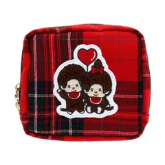 モンチッチ コスメポーチ スクエアサガラ刺繍ポーチ ペア サンスター文具 小物入れ キャラクター グッズ 