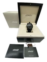 【管理番号-SK】GaGa MILANO ガガミラノ マヌアーレ 5012 オールブラック 手巻き式腕時計 現状品