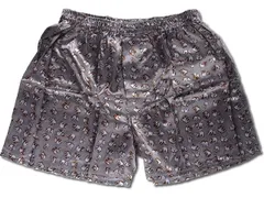 タイシルク　メンズトランクス　像柄　2枚セット（銀）