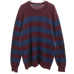 ギャップ ボーダー柄 長袖 ネップ入り セーター L ボルドー GAP ニット メンズ