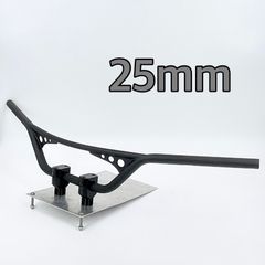ワイケーショップ ブラック☆ブレースバー バー ハンドル☆25ミリ 1インチ バイク チョッパー ボバー ykshopb ykshoph