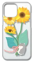 【新品未使用】iPhone13 Pro Max アイフォン13プロマックス クリア ハードケース (ハムスターと花束) ハムスター 向日葵 ひまわり 花柄 動物 オシャレ かわいい 可愛い cl-iphone13max-309