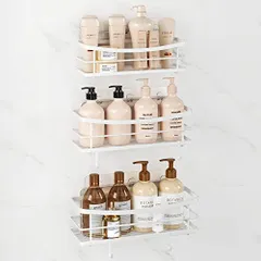 Bullthree 浴室用ラック 3 段式 シャワーラック お風呂 収納 強力接