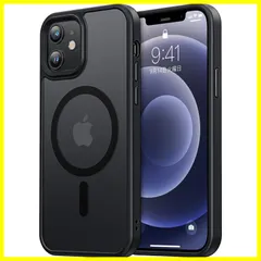 NIMASO ケース MagSafe 対応 iPhone12pro/12 ケース マグネット搭載 マグセーフ対応 カバー 滑り止め マット仕上げ 全面保護 耐衝撃 米軍MIL規格取得 ワイヤレス充電 ストラップホール付き アイフォン12プロ/12対応（6.1イ