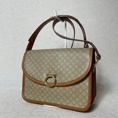 2504-272｜セリーヌ ショルダーバッグ ブラウン マカダム柄 ガンチーニ