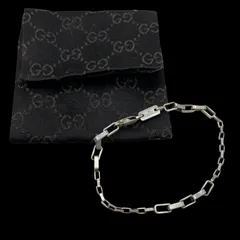 レア 希少 GUCCI グッチ ベネチアン チェーンブレスレット 1546 F1 スクエア 腕輪 アクセサリー ジュエリー シルバー925