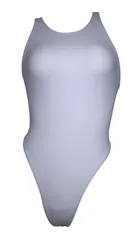 SWIMHXBY 競泳水着 レディース 白 PU ハイレグ S-7XL