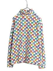 【お得なクーポン配布中!】 90s ディズニー オフィシャル ミッキー 総柄 タートルネック 長袖 Tシャツ レディース L 古着 オールド キャラクター スムース ストレッチ