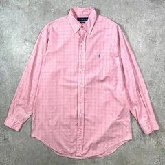 90年代 Ralph Lauren ラルフローレン YARMOUTH グラフチェックシャツ メンズL相当 