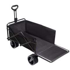 キャリーワゴン 【230L大容量 長物対応 後部展開可 耐荷重250kg】 キャリーカート ボトルポケット付き アウトドアワゴン キャンプ 折りたたみ ワンタッチ収束式 軽量 静音 キャンプ・引越し・BBQ・買い物・釣り・ゴミ出し・運動会 ブラック