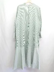 ◇ ⊂ Aunt Marie's アントマリーズ ストライプ柄 長袖 ロング丈 ワンピース サイズF グリーン ホワイト レディース E  【1501230024181】