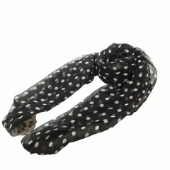ドルチェ&ガッバーナ ドルガバ DOLCE&GABBANA ストール マフラー ドット柄 レオパード柄 絹 シルク 黒 ブラック 茶 ブラウン /FF 1108 ■SM3のサムネイル