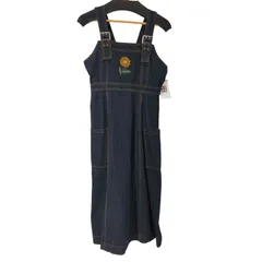 ユーズドフルギ USED古着 {{white pepper}}フラワー刺繍 デニムサロペット レディース 表記無 