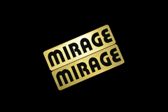 EEE-814-1 MIRAGE 金黒 アクリル2層 ステッカー 三菱 ミラージュ CJ CJ4A II カスタム 前期 後期 2枚1セット