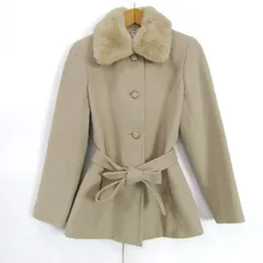 ジェラールダレル ショートコート ファー付き アウター ベルト付き アンゴラ混 レディース 9サイズ ベージュ GERARD DAREL 【中古】のサムネイル