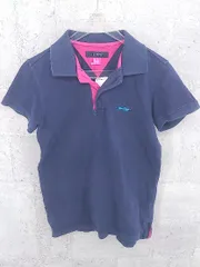 ◇ TOMMY トミー 鹿の子 ロゴ 刺繍 半袖 ポロシャツ ネイビー * 1002799190251 【中古】 【1002799190251】