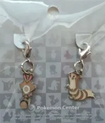 【中古】キーホルダー・マスコット(キャラクター) 161.オタチ＆162.オオタチ 全国ずかんメタルチャーム(2個セット) 「ポケットモンスター」 ポケモンセンター限定