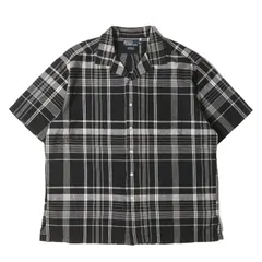 POLO Ralph Lauren ポロ ラルフローレン Tシャツ サイズ:XL / 90s CALDWELL オープンカラー チェック 半袖シャツ / ブラック ホワイト 黒白 / トップス カジュアルシャツ / 90年代 古着【メンズ】【中古】