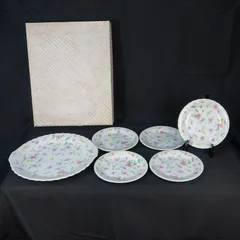 NARUMI ナルミ 食器セット パーティーセット 花柄 大皿1枚デザート皿5枚