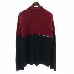 アニエスベーオム Agnes b. homme ニット カットソー セーター ハイネック ウール 長袖 1 S 赤 レッド 黒 ブラック /XKのサムネイル