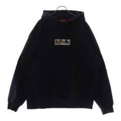 SUPREME (シュプリーム) 22SS Bling Box Logo Hooded Sweatshirt ブリングボックスロゴ スウェット プルオーバーパーカー ネイビー