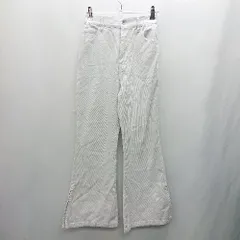 ◇ Θ one after another NICE CLAUP バックウエストゴム ストレートデニムパンツ サイズM ホワイト系 レディース E  【1501160014443】