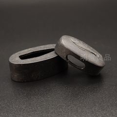 AFH09　日本刀装具　縁頭　鯉の図　鋼製　絵金銀　刀剣美術　武道具　居合　現代品