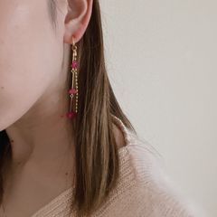 【ゴールド　イヤリング 】天然石アソート earring/pierce