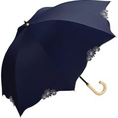 Wpc. 日傘 遮光ドームリムフラワー ネイビー《遮光率100%・UVカット率100％・UPF50＋・晴雨兼用》長傘 55cm レディース 花柄 おしゃれ 可愛い 女性 81-12113-101