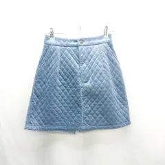 ◇ ⊇ Pair Pair ペアペア 後ろウエストゴム ミニ丈 台形 スカート サイズF ブルー系 レディース E  【1501160011770】のサムネイル