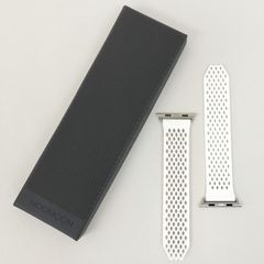 【特価セール】アップル ウォッチ ストラップ　Noomoon　ヌームーン（スイス発、新しい発想のバックルレス・ストラップ）LABB-AW silver-white