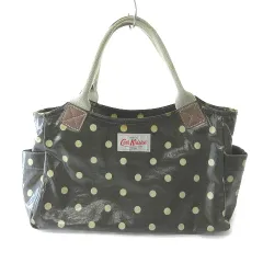 キャスキッドソン Cath Kidston ハンドバッグ コーティング ドット柄 カーキ ■F