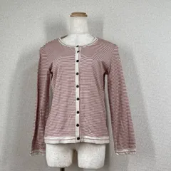 【ノリコイケ】カーディガン　ニット　norikoike　白　赤　ボーダー ストレッチ 綿 コットン 日本製 y2k 短丈　美品　フェアリーグランジ